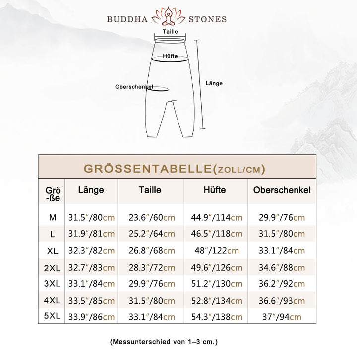 Lange, verkürzte Haremshose aus Baumwolle mit Buddha Stones, Blätter und Ranken-Print und Taschen für Herren - image 13
