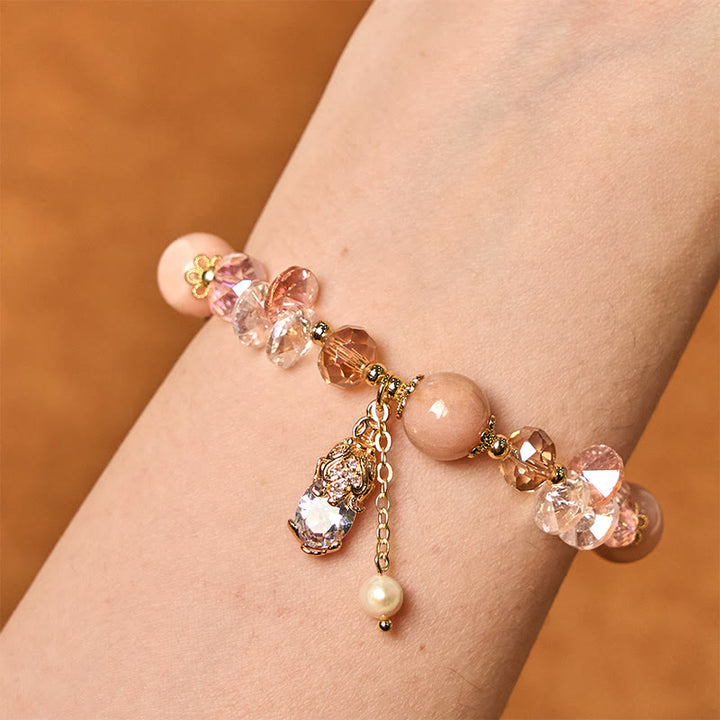 Buddha Stones Natürlicher Sonnenstein PiXiu Reichtumsarmband