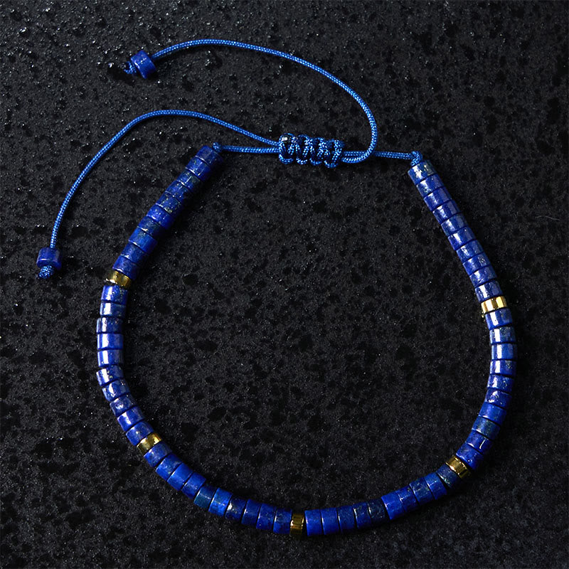 Buddha Stones Natürliches Lazurit-Abstandshalter-Armband mit positiver Balance