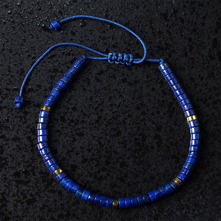 Buddha Stones Natürliches Lazurit-Abstandshalter-Armband mit positiver Balance