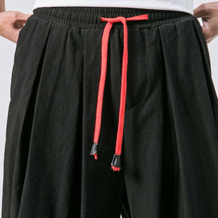 Buddha Stones Casual Sports Herren Einfarbige Baumwollhose mit Kordelzug und Taschen - image 12