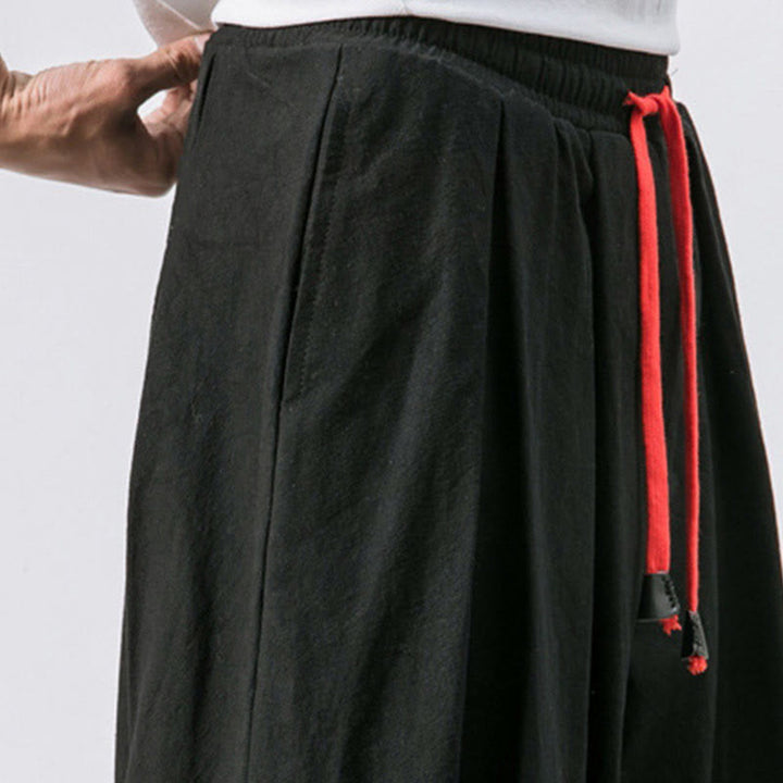 Buddha Stones Casual Sports Herren Einfarbige Baumwollhose mit Kordelzug und Taschen - image 13