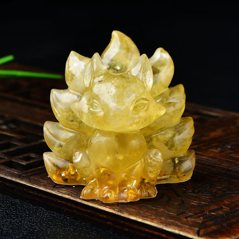 Buddha Stones, natürliche verschiedene Kristalle, Erdbeerquarz, Amethyst, neunschwänziger Fuchs, Schutz, Heimdekoration