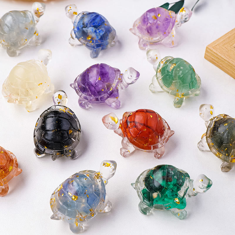 Buddha Stones, verschiedene Steine, Citrin, Aventurin, Amethyst, Mini-Schildkröte, Wohlstand, Heimdekoration
