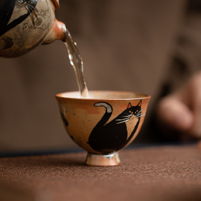 Buddha Stones Kleine süße Katzen-Teetasse, Kung-Fu-Teetasse, 60 ml - image 11