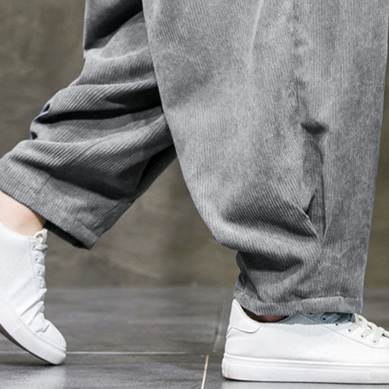 Buddha Stones Lässige, schlichte Baumwoll-Pumphose für Herren mit Taschen - image 18