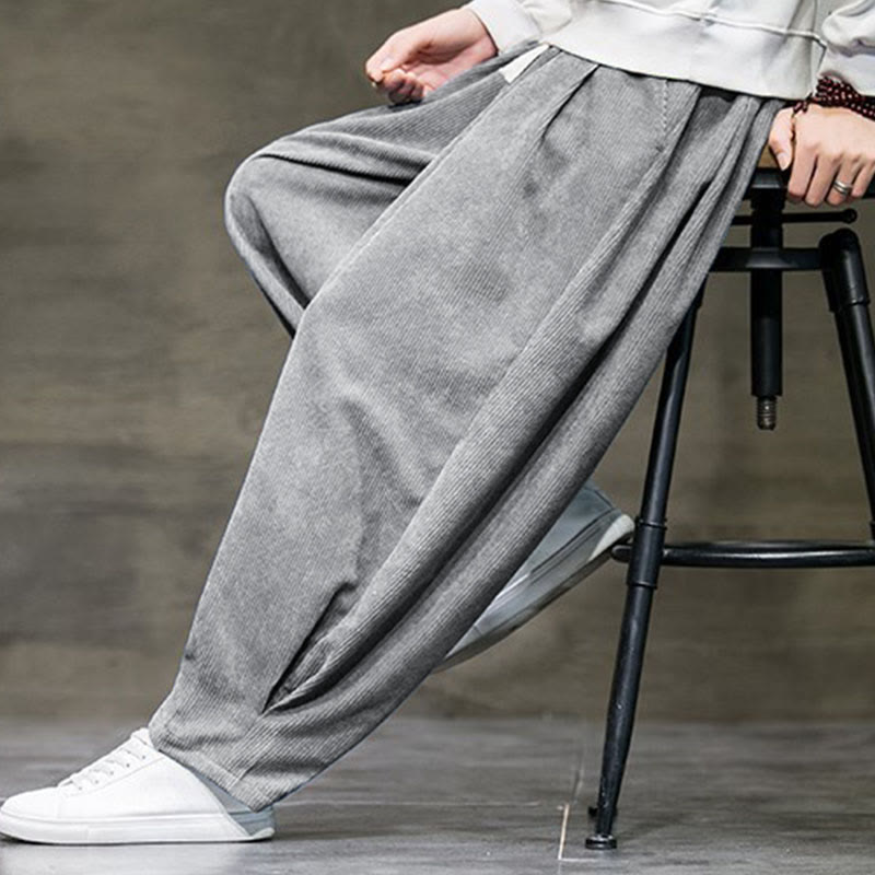 Buddha Stones Lässige, schlichte Baumwoll-Pumphose für Herren mit Taschen - image 14