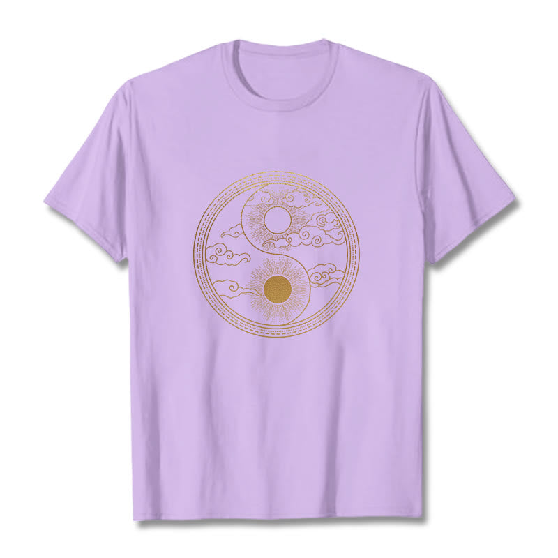 Buddha Stones Yin Yang Sonne Glückverheißende Wolken T T-shirt - Pflaume - 2XL - image 19