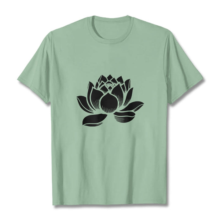 Buddha Stones Lotus Blume Design T T-shirt - Blassgrün - 2XL - image 15