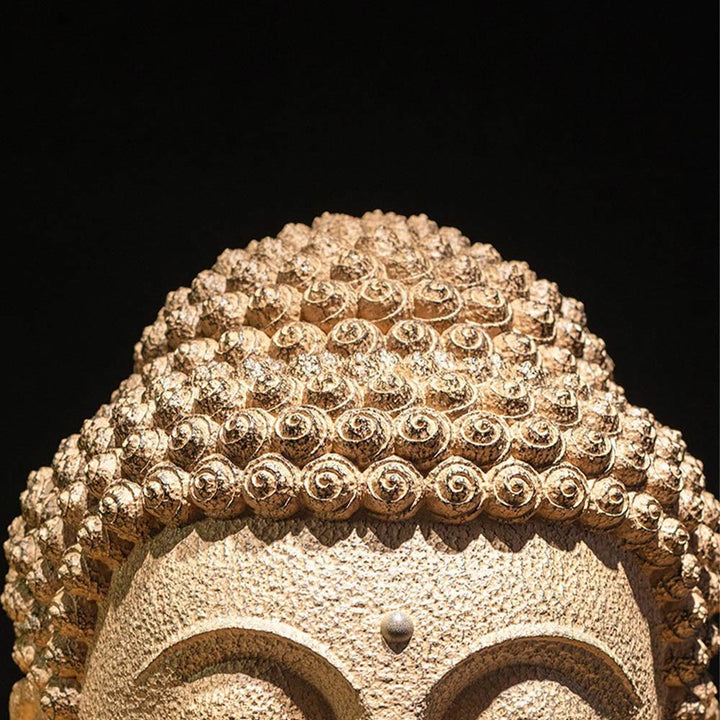 Buddha Stones, geschlossene Augen, meditierender Buddha-Kopf, Harzstatue, Zen-Dekoration, 42 x 30 x 30 cm