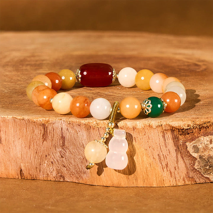 Buddha Stones Golden Silk Jade Beads Kürbis Reichtum Glück Armband