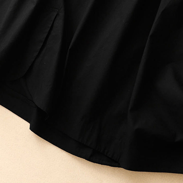 Buddha Stones Sommer-Midikleid mit schlichtem Rundhalsausschnitt und kurzen Ärmeln und Taschen - image 14