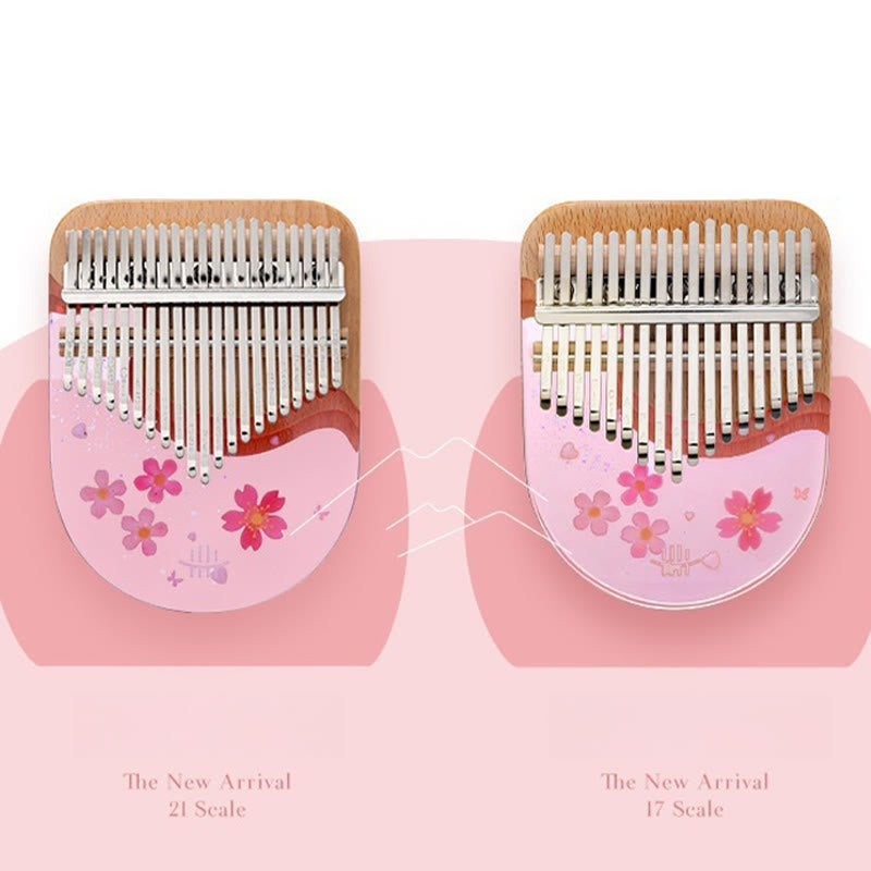 Buddha Stones Kalimba, 17/21 Tasten, Daumenklavier, Buchenholz, rosa Kirsche, tragbares Fingerklavier