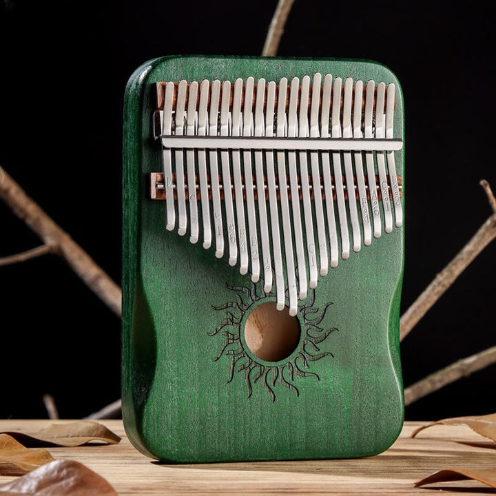 Buddha Stones Kalimba, 17/21 Tasten, Daumenklavier, Sonnenmuster, Ahornholz, tragbares Fingerklavier für Anfänger