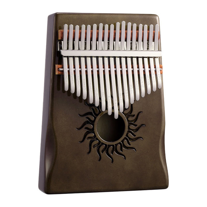 Buddha Stones Kalimba, 17/21 Tasten, Daumenklavier, Sonnenmuster, Ahornholz, tragbares Fingerklavier für Anfänger