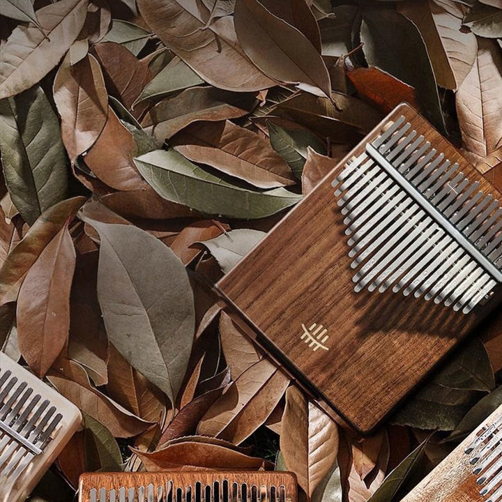 Buddha Stones Kalimba Daumenklavier mit 21 Tasten, Walnussholz, tragbares Fingerklavier