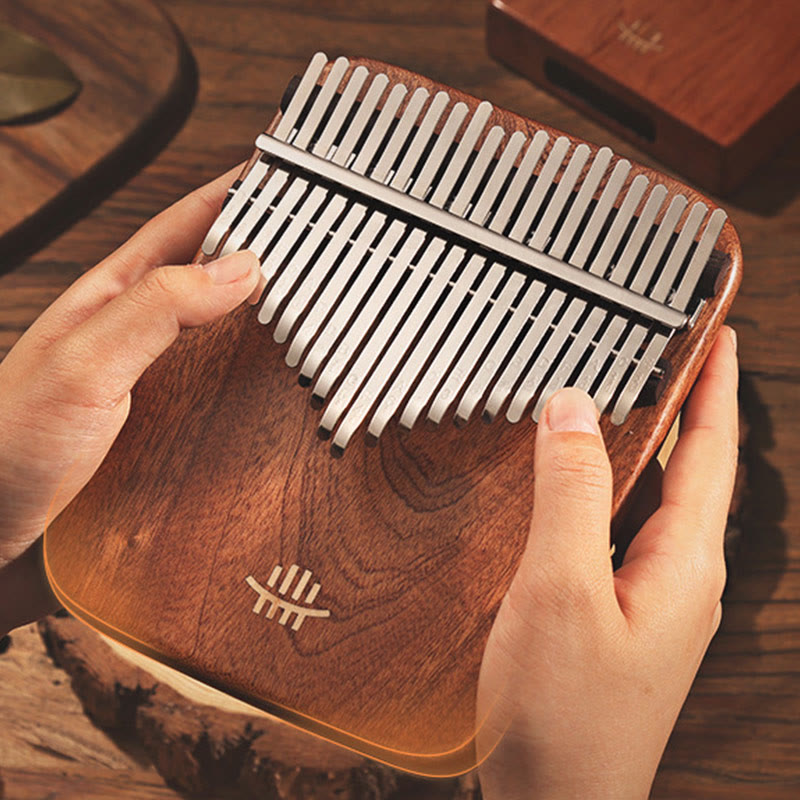 Buddha Stones 21 Tasten Kalimba Daumenklavier Gelbes Sandelholz Retro Tragbares Fingerklavier