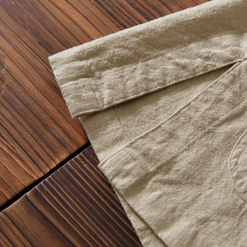 Buddha Stones Frosch-Knopf Chinesischer Tang-Anzug Baumwolle Leinen Herren Jacke Hemd mit Taschen - image 26