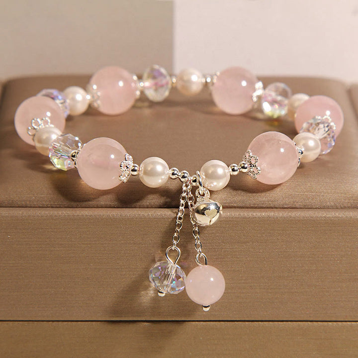 Buddha Stones Armband zur Selbstakzeptanz mit natürlichen rosa Kristallperlen