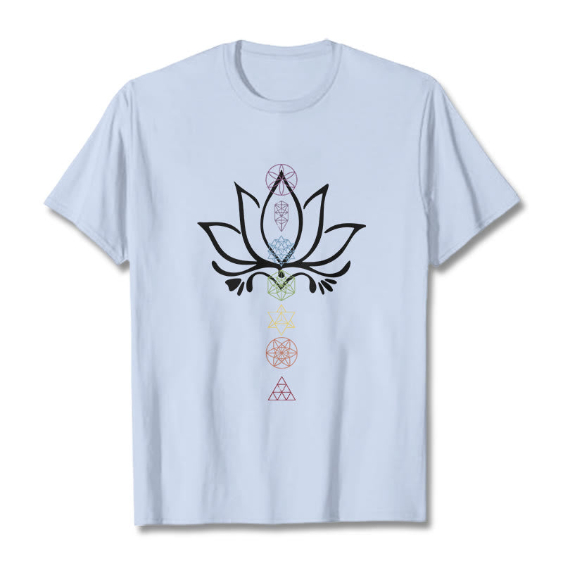 Buddha Stones Lotus Heilige Geometrie T-Shirt - HellCyan - 2XL - image 19