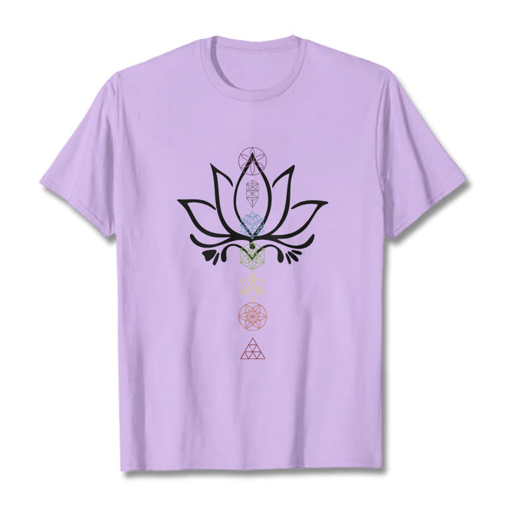 Buddha Stones Lotus Heilige Geometrie T-Shirt - Pflaume - 2XL - image 17