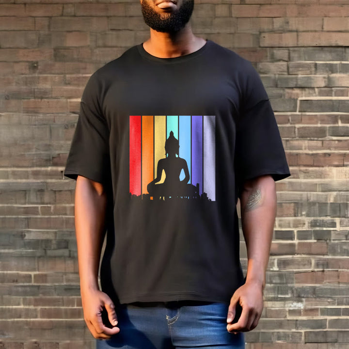 Buddha Stones Meditation Buddha Regenbogen T T-shirt - image 3