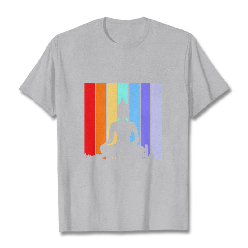 Buddha Stones Meditation Buddha Regenbogen T T-shirt - Hellgrau - 2XL - image 20