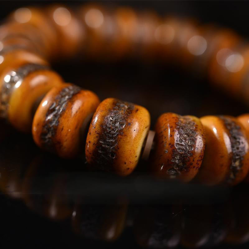 Buddha Stones Vintage Tibetische Knochenperlen Totenkopf Balance Armband