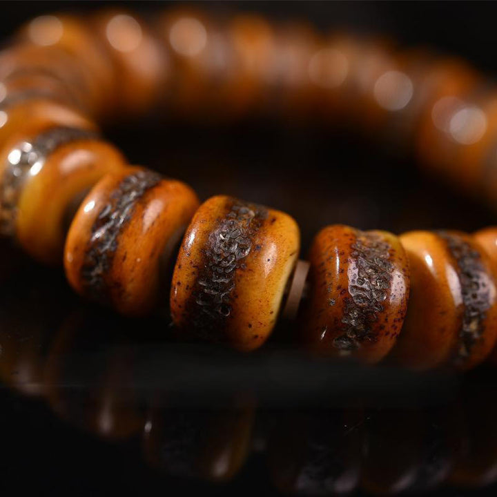 Buddha Stones Vintage Tibetische Knochenperlen Totenkopf Balance Armband