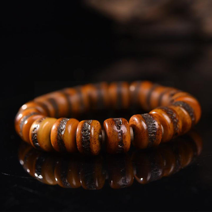 Buddha Stones Vintage Tibetische Knochenperlen Totenkopf Balance Armband