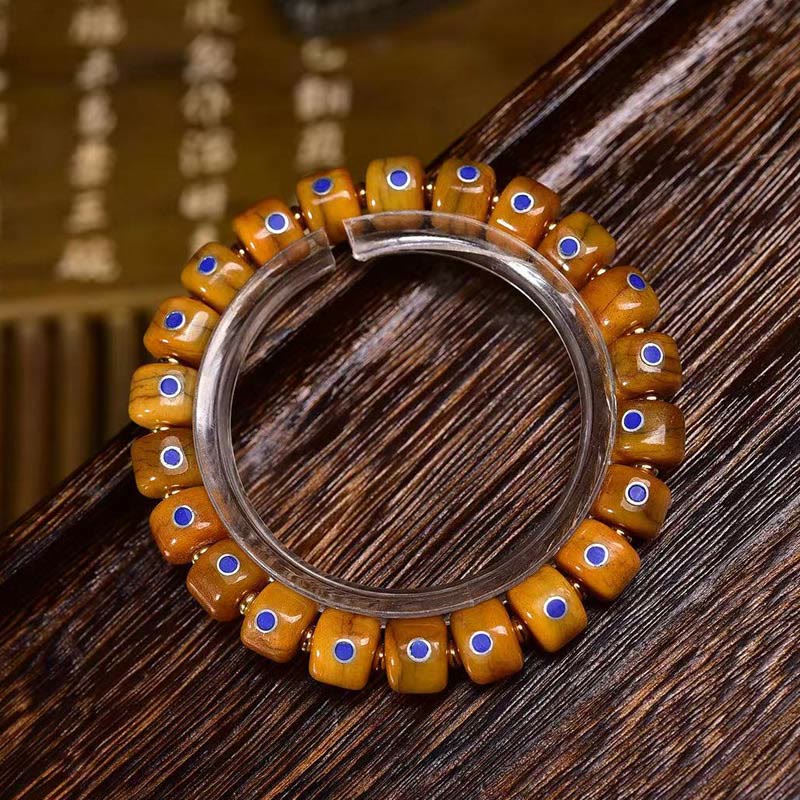 Buddha Stones Vintage Tibetische Knochenperlen Geflochtenes Seil Positives Balance Armband