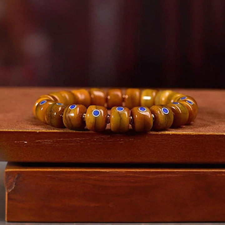 Buddha Stones Vintage Tibetische Knochenperlen Geflochtenes Seil Positives Balance Armband