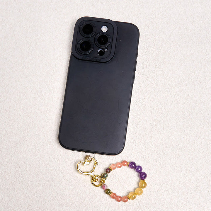 Buddha Stones, natürlicher Erdbeerquarz, Amethyst, Citrin, Perlen, Liebes-Schlüsselanhänger, hängende Dekoration