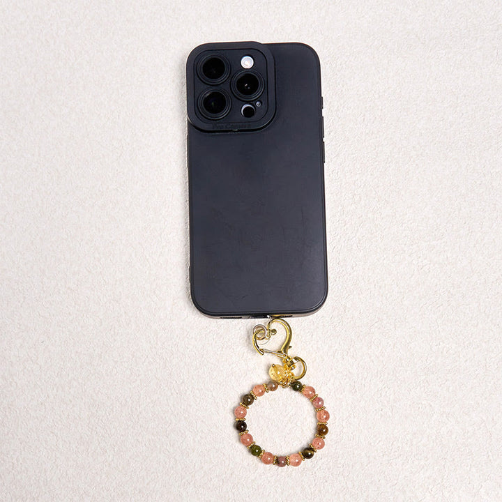 Buddha Stones, natürliche Erdbeerquarz-Kristallperlen, positive Schlüsselanhänger, Telefon-Hängedekoration