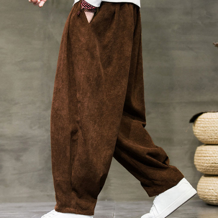 Buddha Stones Lässige, schlichte Baumwoll-Pumphose für Herren mit Taschen - image 31