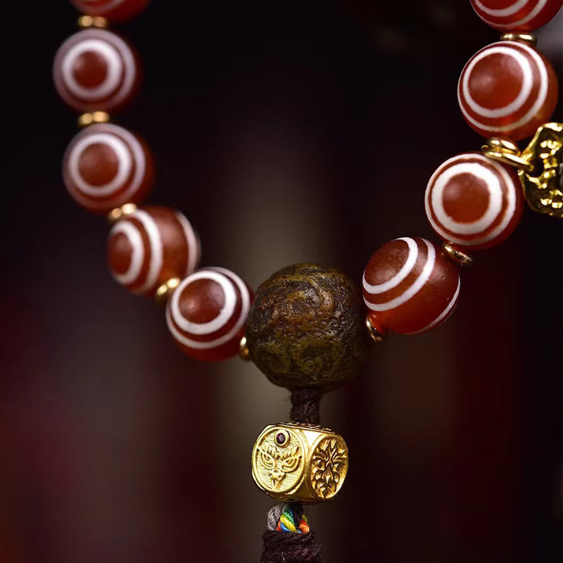 Buddha Stones Tibetisches Zakiram-Armband aus rotem Achat