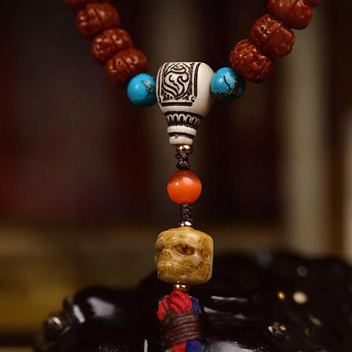 Buddha Stones, 108 Perlen, Rudraksha, Bodhi-Samen, Reichtum, Quaste, Mala
