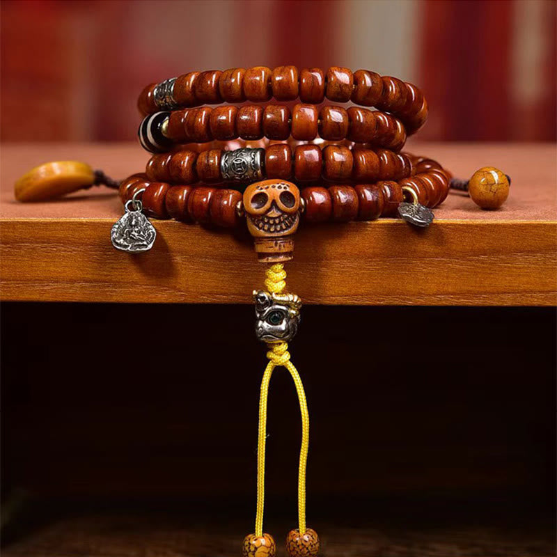 Buddha Stones Tibet 108 Perlen Knochen Perlen Dzi Perle Stärke Mala