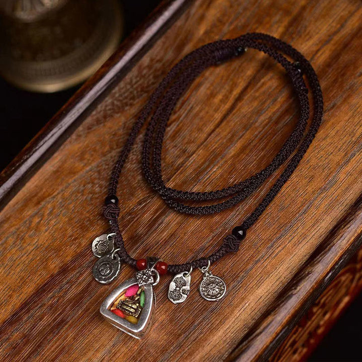 Buddha Stones, tibetische Medizin, Buddha, Mitgefühl, geflochtenes Seil, Halskettenanhänger - Medizinbuddha - image 1