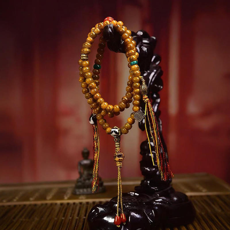 Buddha Stones, tibetische 108 Perlen, Knochenperlen, Dzi-Perlen, halten böse Geister fern, Mala