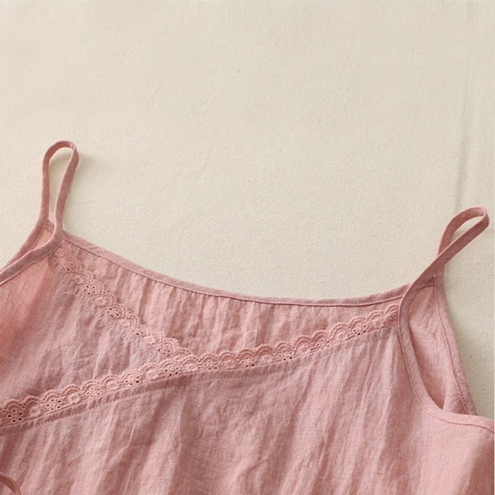 Buddha Stones Vintage Seitenschnürung Spleißen Spitze V-Ausschnitt Ärmellose Damenweste - image 1