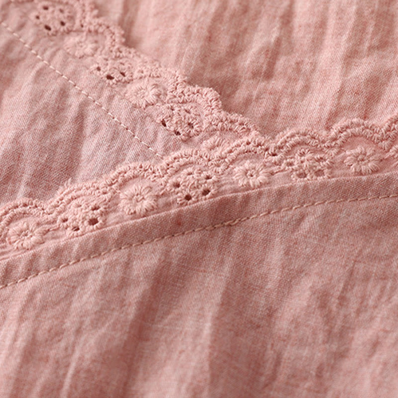 Buddha Stones Vintage Seitenschnürung Spleißen Spitze V-Ausschnitt Ärmellose Damenweste - image 2