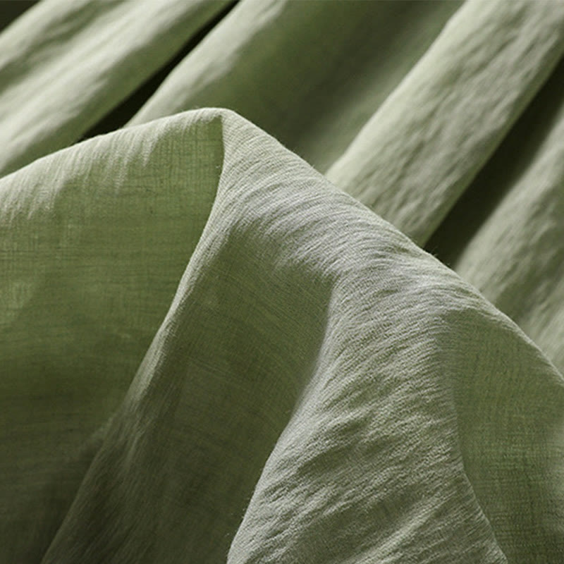 Buddha Stones Lässiger Damen-Rock aus Baumwolle und Leinen in Kontrastfarbe mit Plissee und Schnürung in der Länge 7–8 - image 29