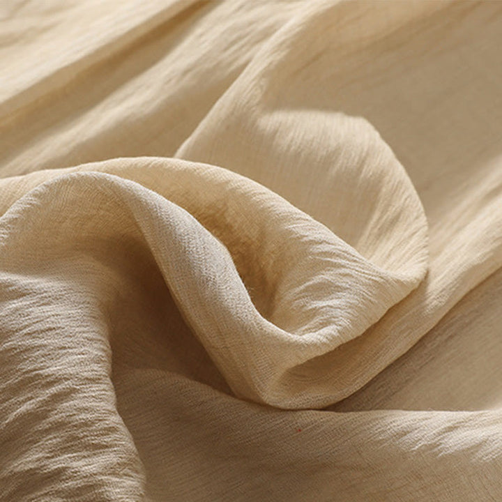 Buddha Stones Lässiger Damen-Rock aus Baumwolle und Leinen in Kontrastfarbe mit Plissee und Schnürung in der Länge 7–8 - image 5