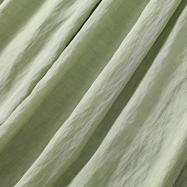 Buddha Stones Lässiger Damen-Rock aus Baumwolle und Leinen in Kontrastfarbe mit Plissee und Schnürung in der Länge 7–8 - image 30