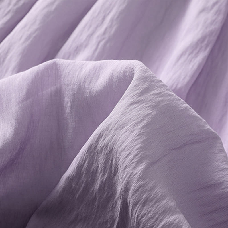 Buddha Stones Lässiger Damen-Rock aus Baumwolle und Leinen in Kontrastfarbe mit Plissee und Schnürung in der Länge 7–8 - image 21