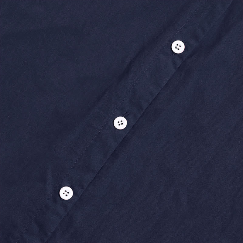 Buddha Stones Sommer Casual Plain Breasted Reversed Collar Kurzarm Damen Baumwolle Leinen Hemd - image 3