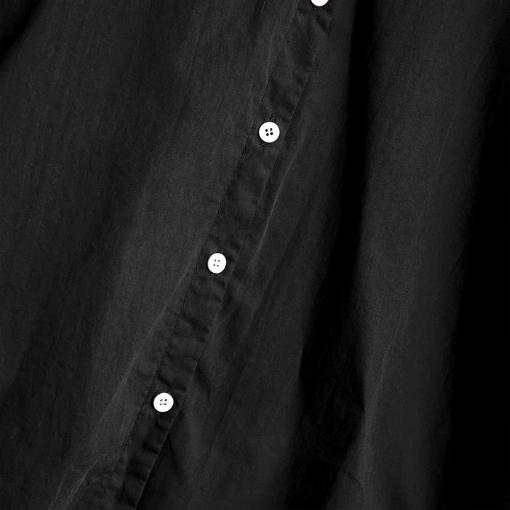 Buddha Stones Sommer Casual Plain Breasted Reversed Collar Kurzarm Damen Baumwolle Leinen Hemd - image 10