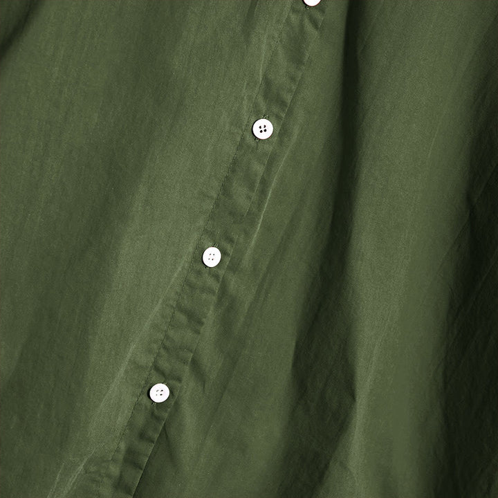 Buddha Stones Sommer Casual Plain Breasted Reversed Collar Kurzarm Damen Baumwolle Leinen Hemd - image 22