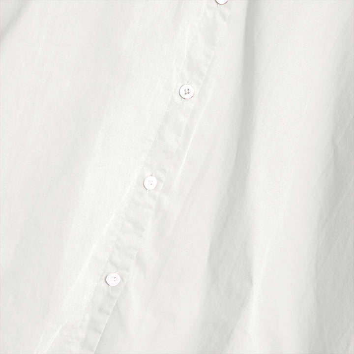 Buddha Stones Sommer Casual Plain Breasted Reversed Collar Kurzarm Damen Baumwolle Leinen Hemd - image 34